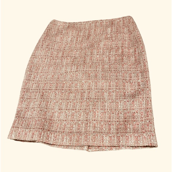 Talbots Pink and Beige Tweed A line Skirt Size 2 - Picture 7 of 11